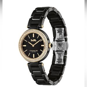 COACH Park Crystal Accent Black Ceramic Watch